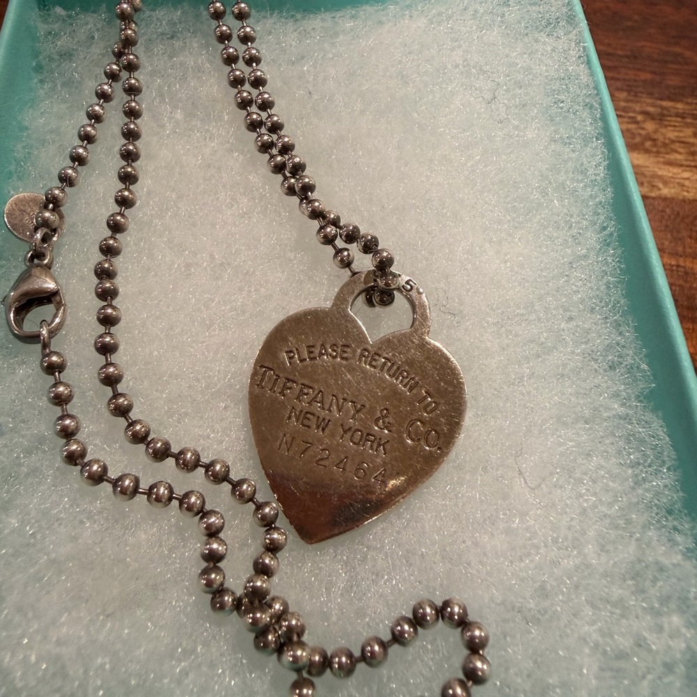 Tiffany & Co 925 Silver Return to Tiffany Heart Tag Long Necklace